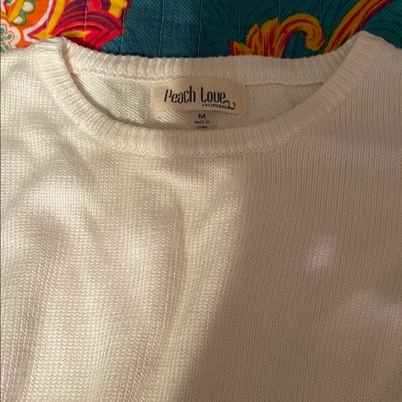 Peach Love California Cream Star Sweater - Picture 3 of 10